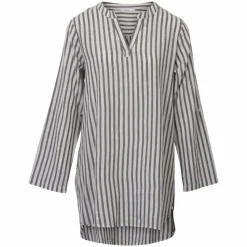 ZbyZ Dame Tunika i hørmix Plus Size - Khaki