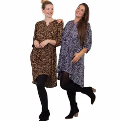 ZbyZ Dame Tunika Plus Size - Black Animal